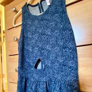 Navy blue and silver mini halter dress